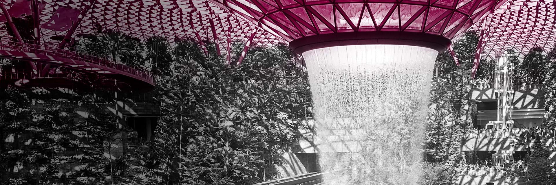 Waterfall in Singapore airport